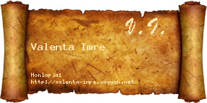 Valenta Imre névjegykártya